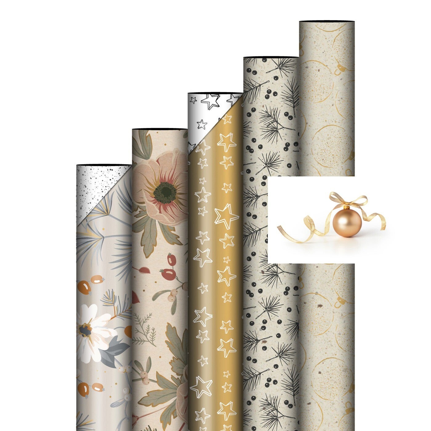 Cadeaupapier | Kerst combi natural