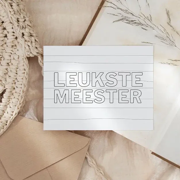 Kaarten | Inkleurkaart Leukste Meester