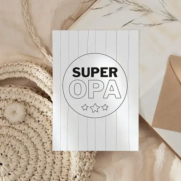 Kaarten | Inkleurkaart Super Opa