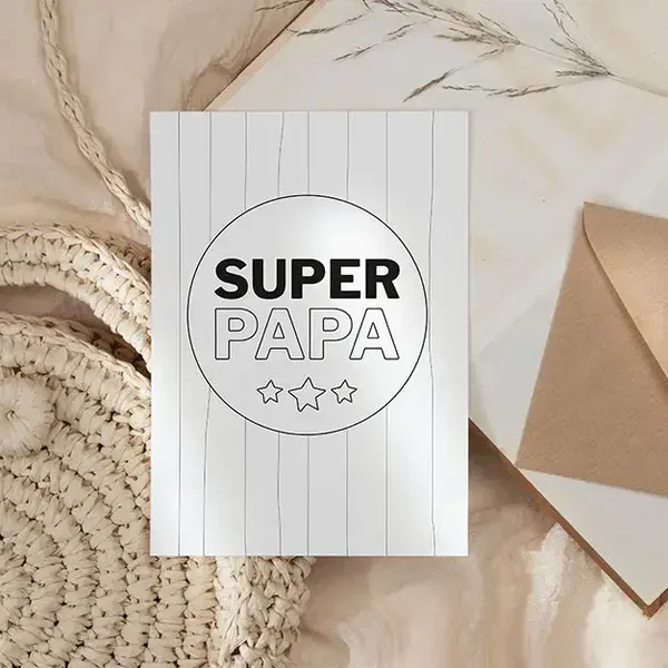 Kaarten | Inkleurkaart Super Papa