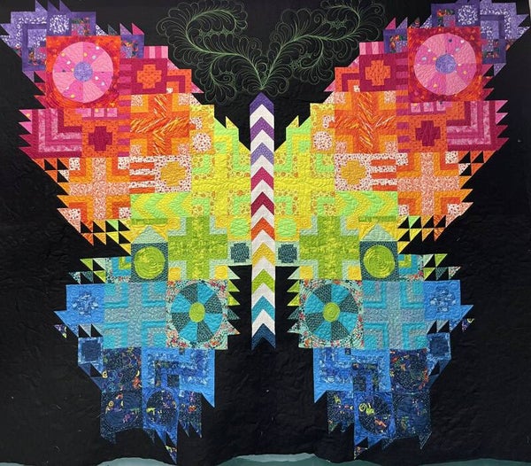 Bold, Bright Butterfly Quilt  (sold) Request Custom Order