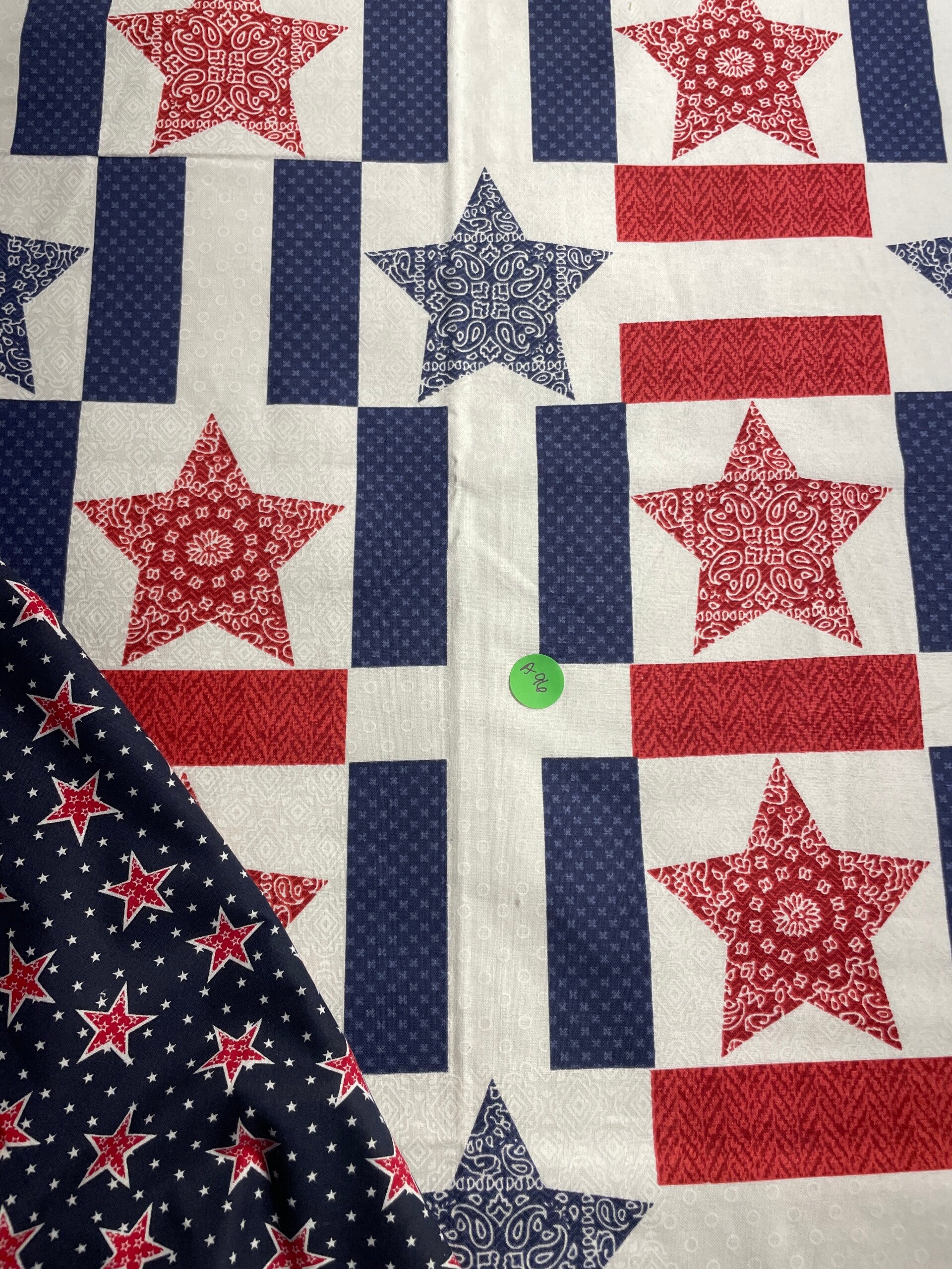 Red and Blue On White Stars and Stripes Patriotic Mat