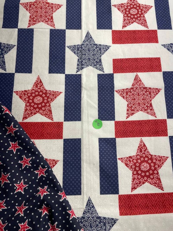 Red and Blue On White Stars and Stripes Patriotic Mat