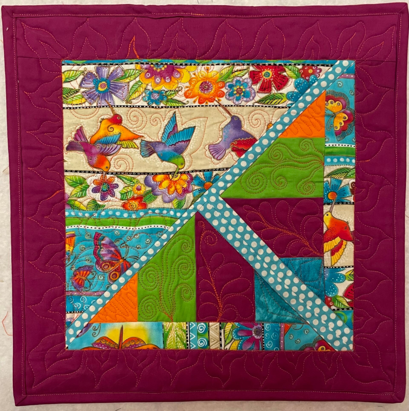 Slashed Corner - Raspberry- Wall Hanging