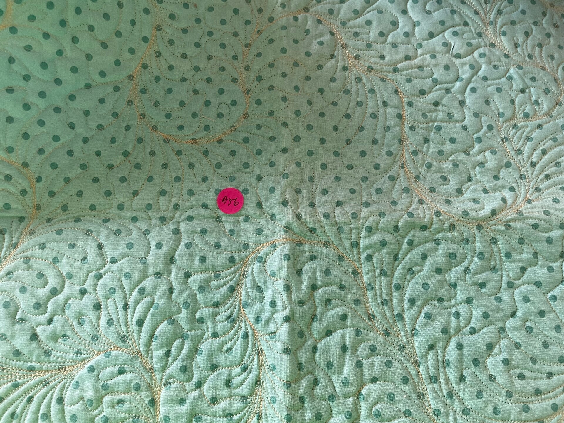 Mint Green Polka Dot Quilted Canning Mat 18x22