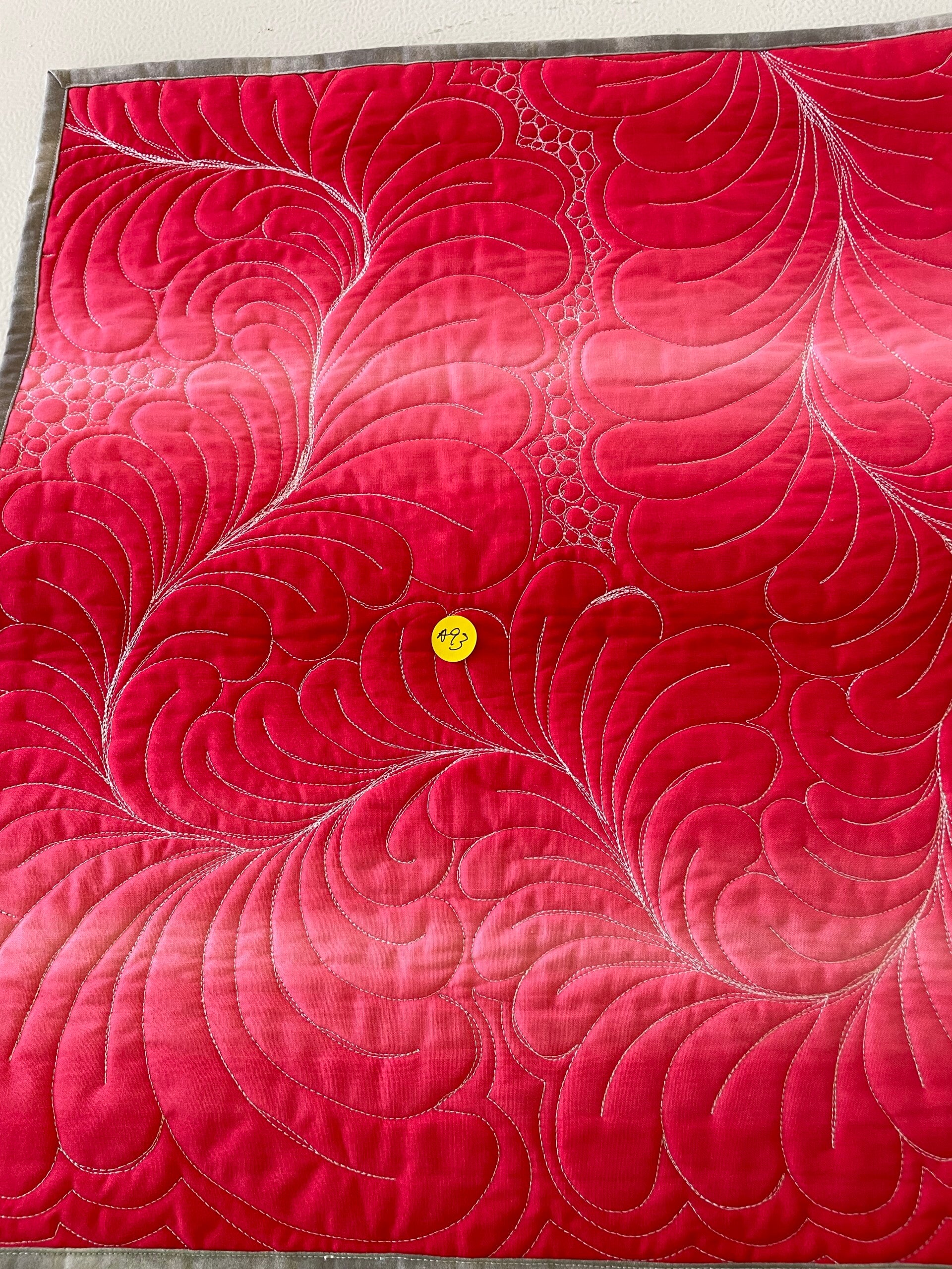 Red Hombre Fabric with Feather Stitching Mat