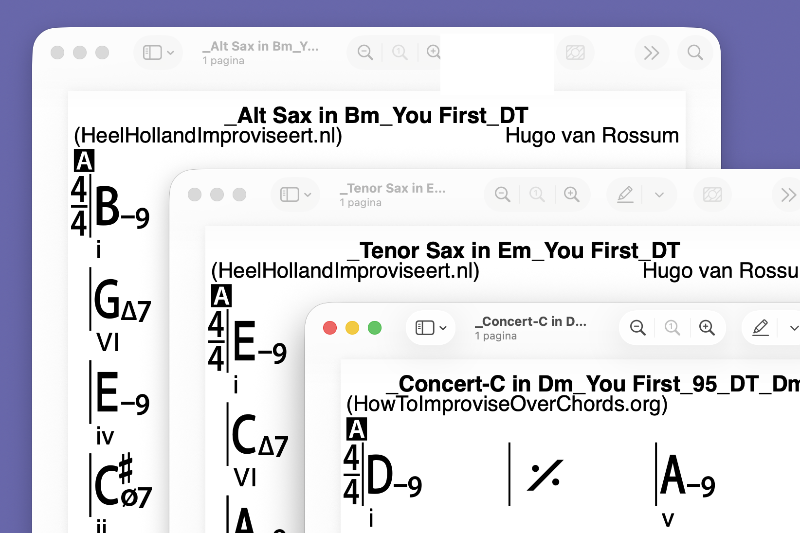 You First C-Bb-Eb instrumenten 3 akkoordenschema's & 22 oefentracks