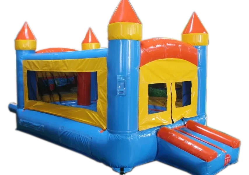 Orange and blue bounce house