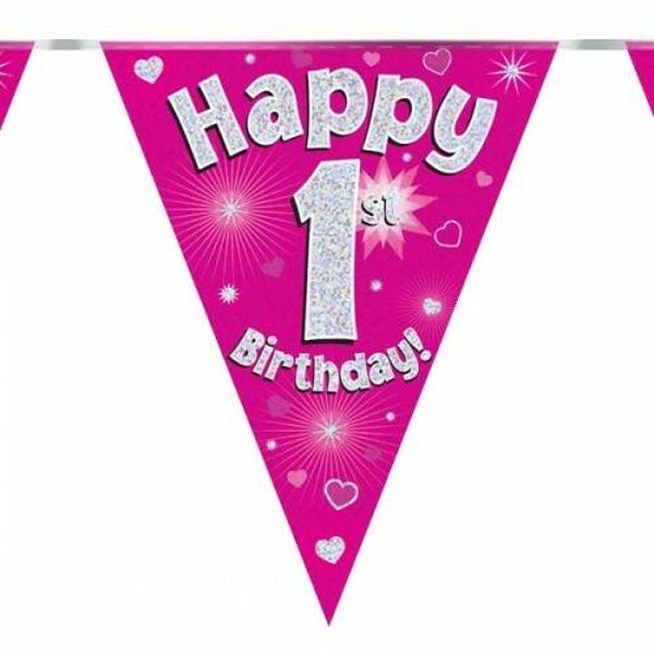 Party Flags Roze 1 T/M 18