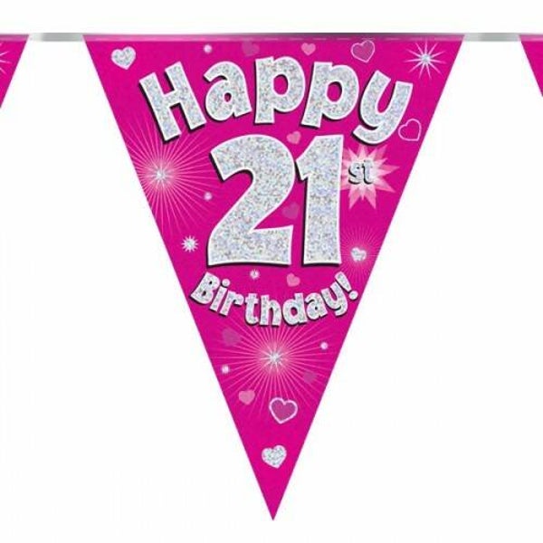 Party Flags Roze jubileumjaren