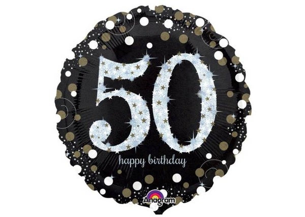 Happy Birthday 50 Gold Glitter