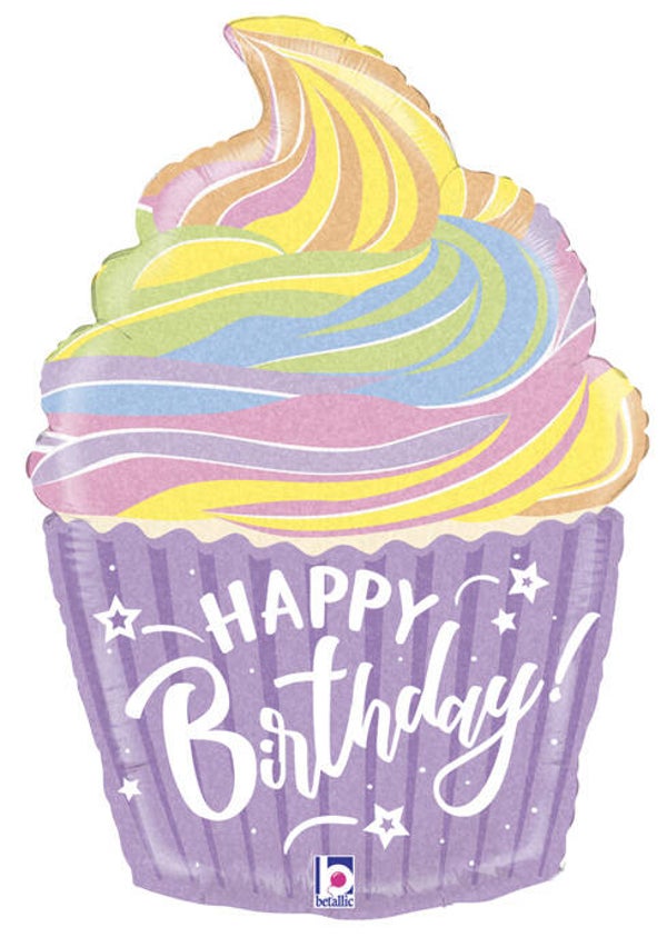 Cupcake Happy Birthday folieballon