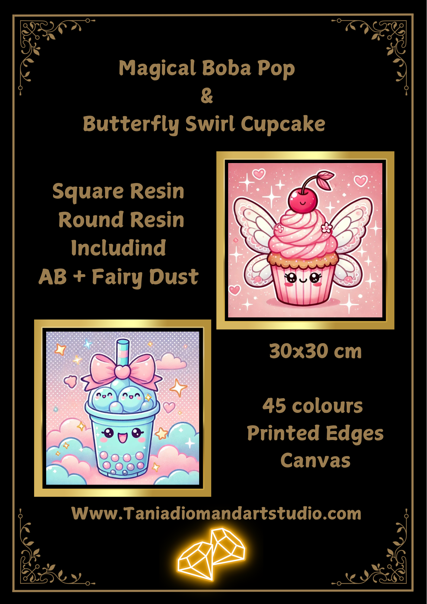 Magical Boba Pop & Butterfly Swirl Cupcake
