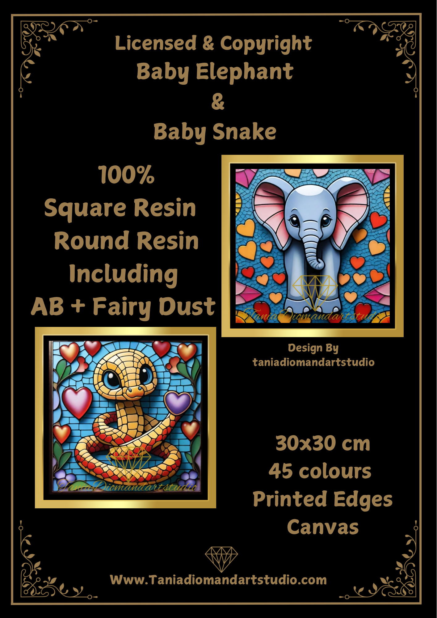 Baby Elephant & Baby Snake