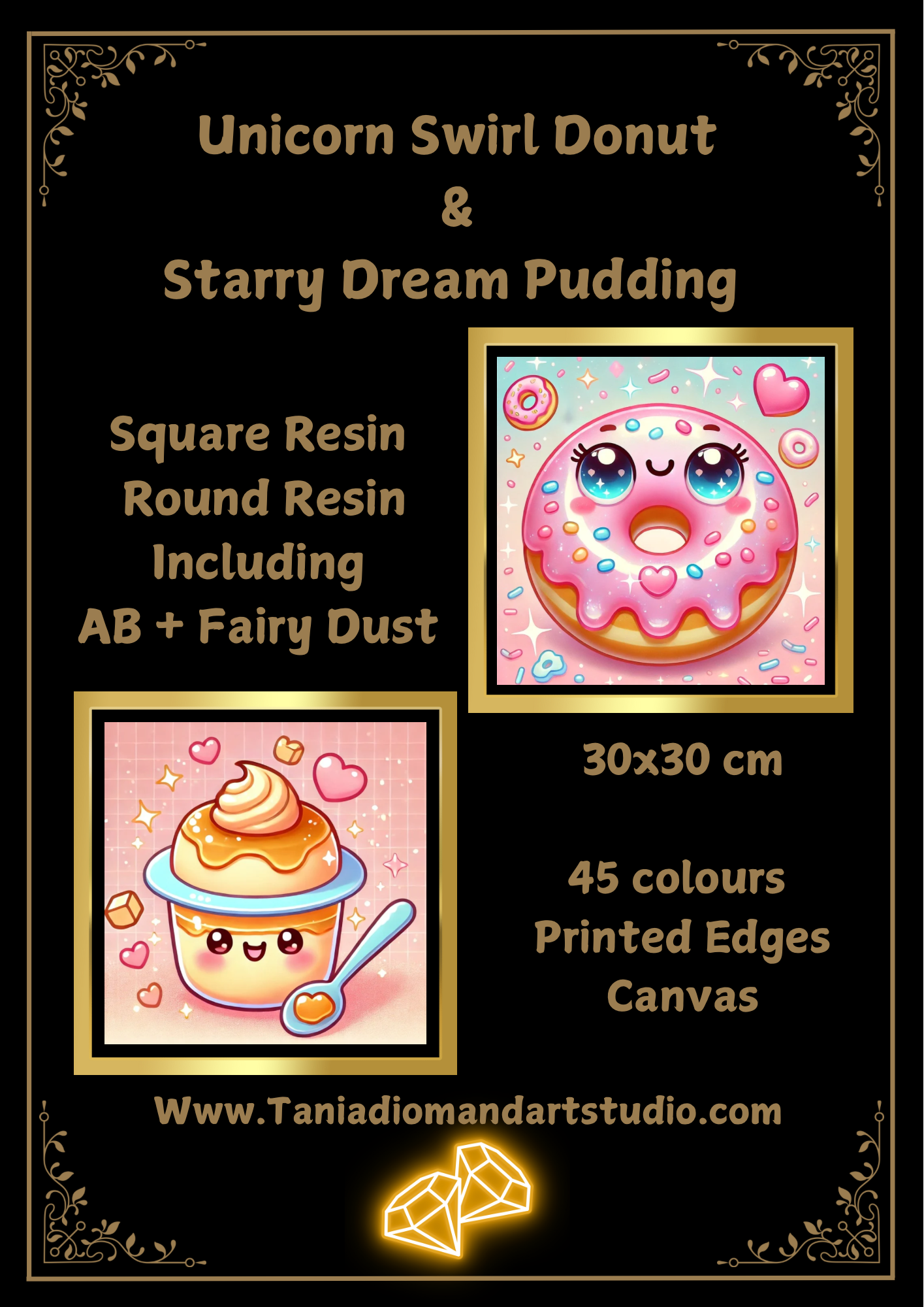 Unicorn swirl Donut & Starry Dream Pudding