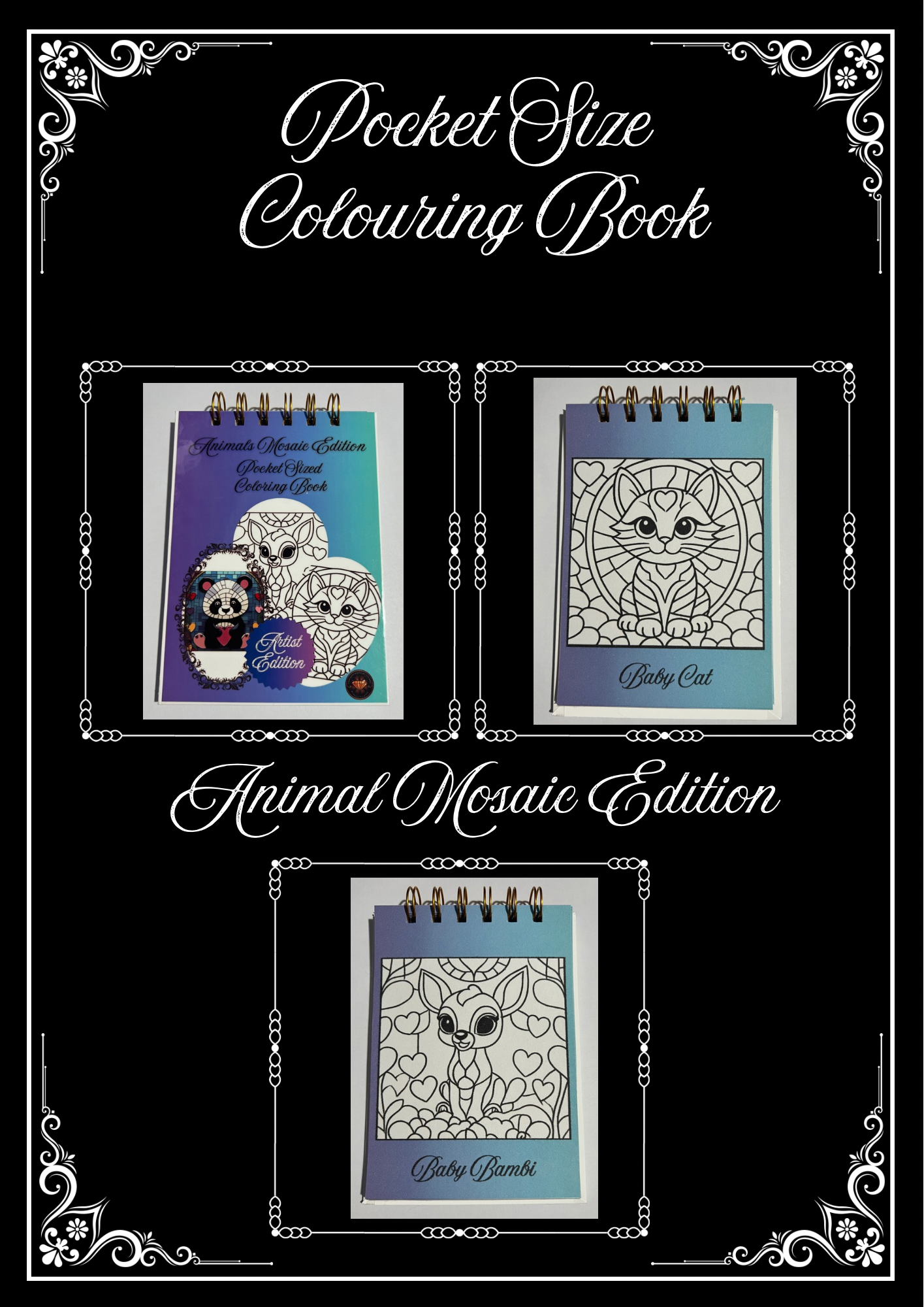 Pocket Size Diamond Painting Colouring Book