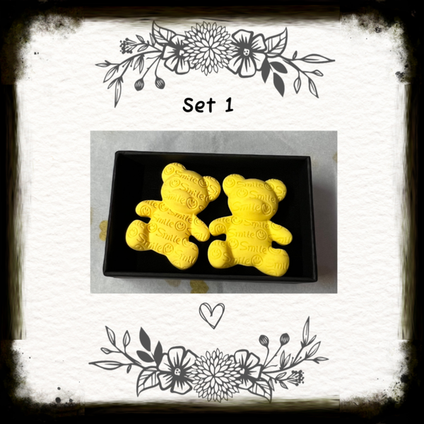 Smile Bears small cover minder set of 2