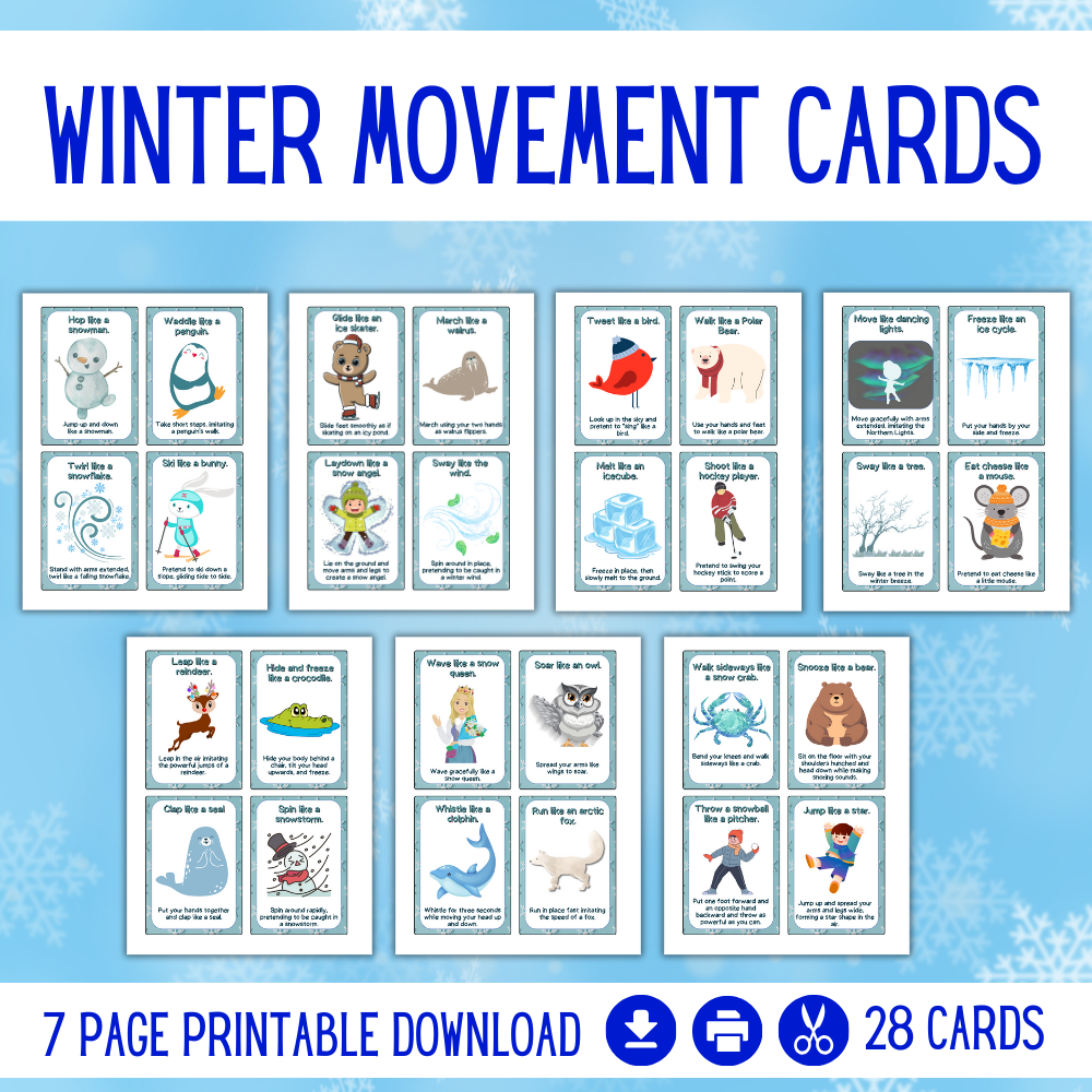 Winter Movement Cards for Kids