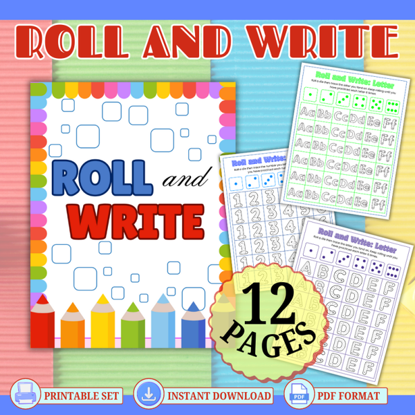 Roll and Write – Fun Dice Game for Early Writing Practice 🎲✍️