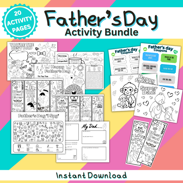 Father’s Day Activity Bundle – Fun & Meaningful Printables for Kids 💙👔