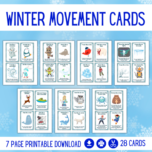 Winter Movement Cards for Kids
