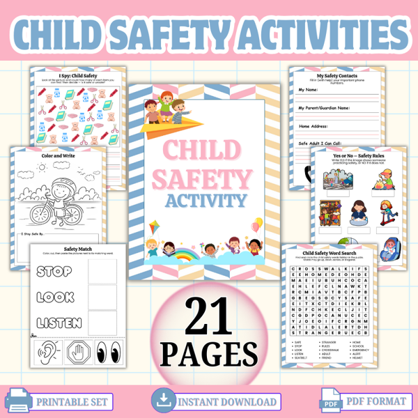 Child Safety Activity Pack – Learn & Play Safety Printables