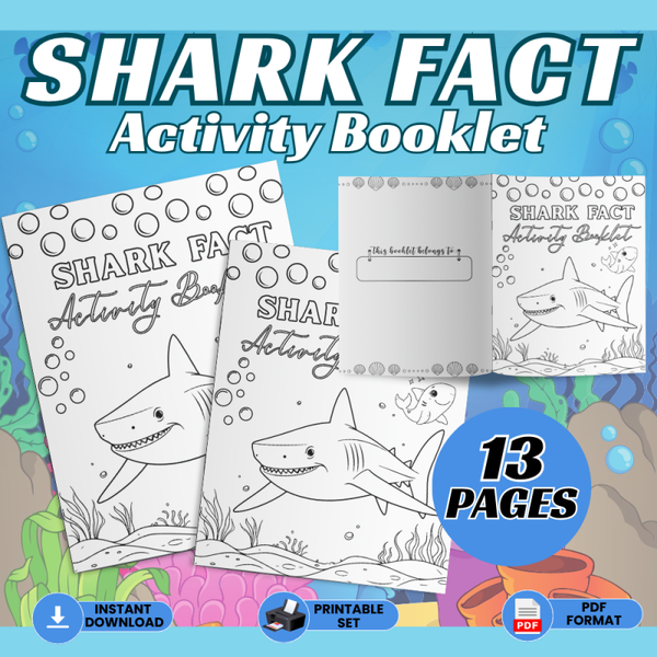 Dive into Discovery – Shark Fact Activity Booklet for Kids 🦈🌊