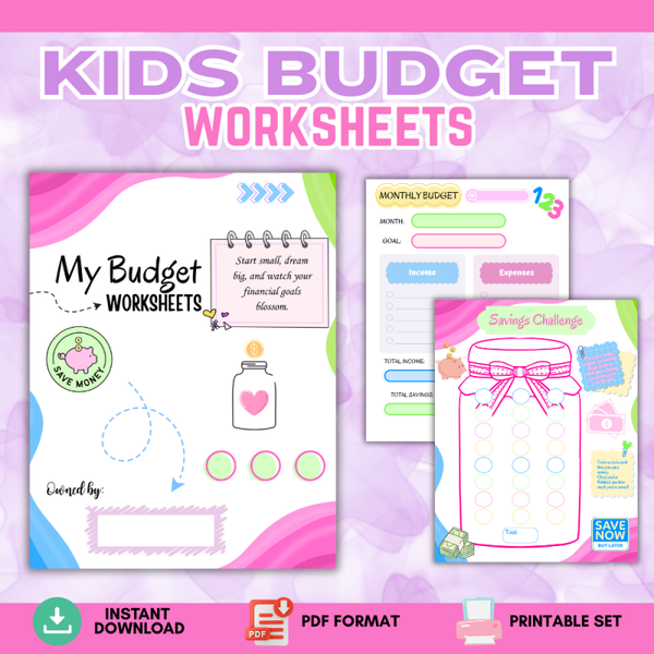 Kids Budget Worksheets – Fun & Simple Money Skills for Young Learners 💰✨