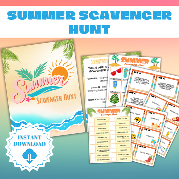Summer Scavenger Hunt – Printable Pack for Kids, Teens & Families ☀️🔍