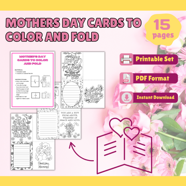 🌷 Mother’s Day Cards to Colour & Fold 🌷