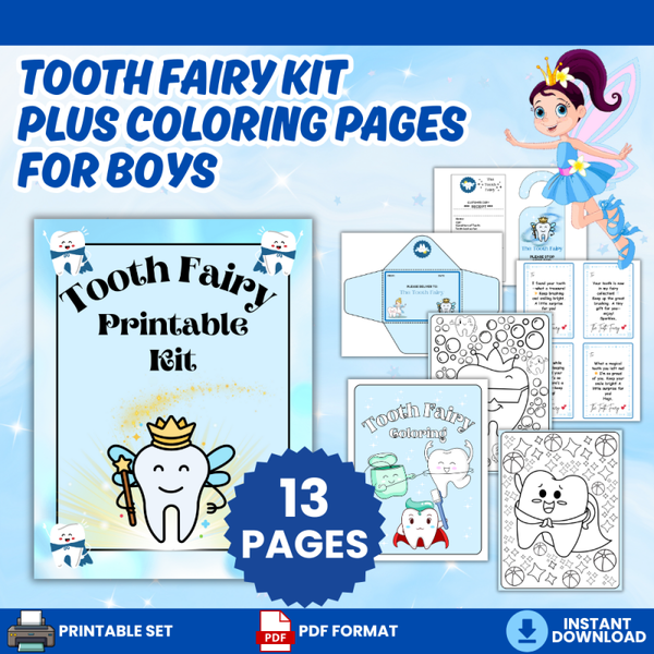 🧚‍♂️✨ Printable Tooth Fairy Kit for Boys – Magical Milestone Keepsake