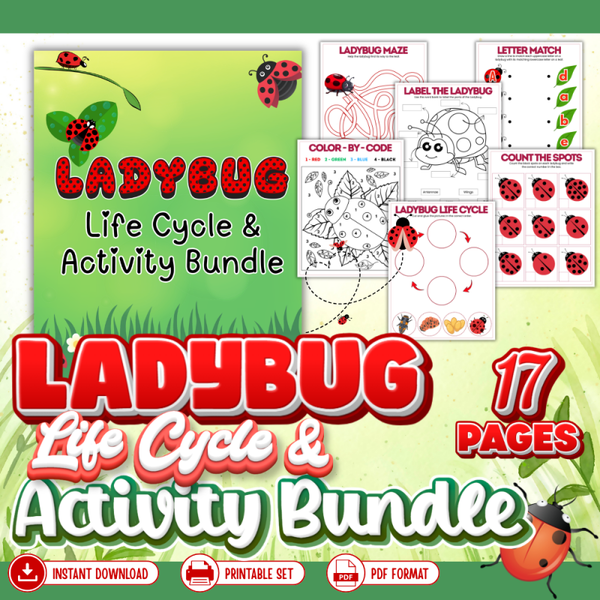 🐞 Ladybug Activity Bundle – 20‑Page Early Learning Pack