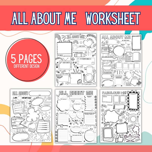 All About Me – Printable Worksheets for Kids 🎨✏️