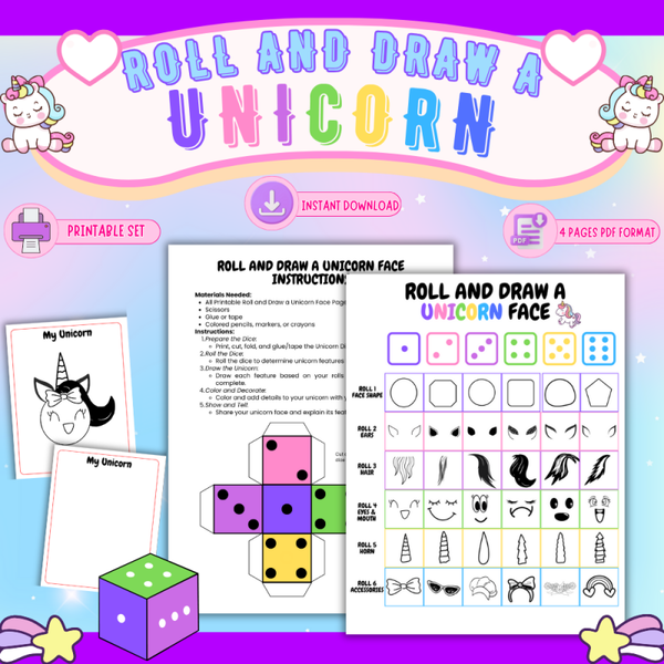 Roll and Draw a Unicorn Face