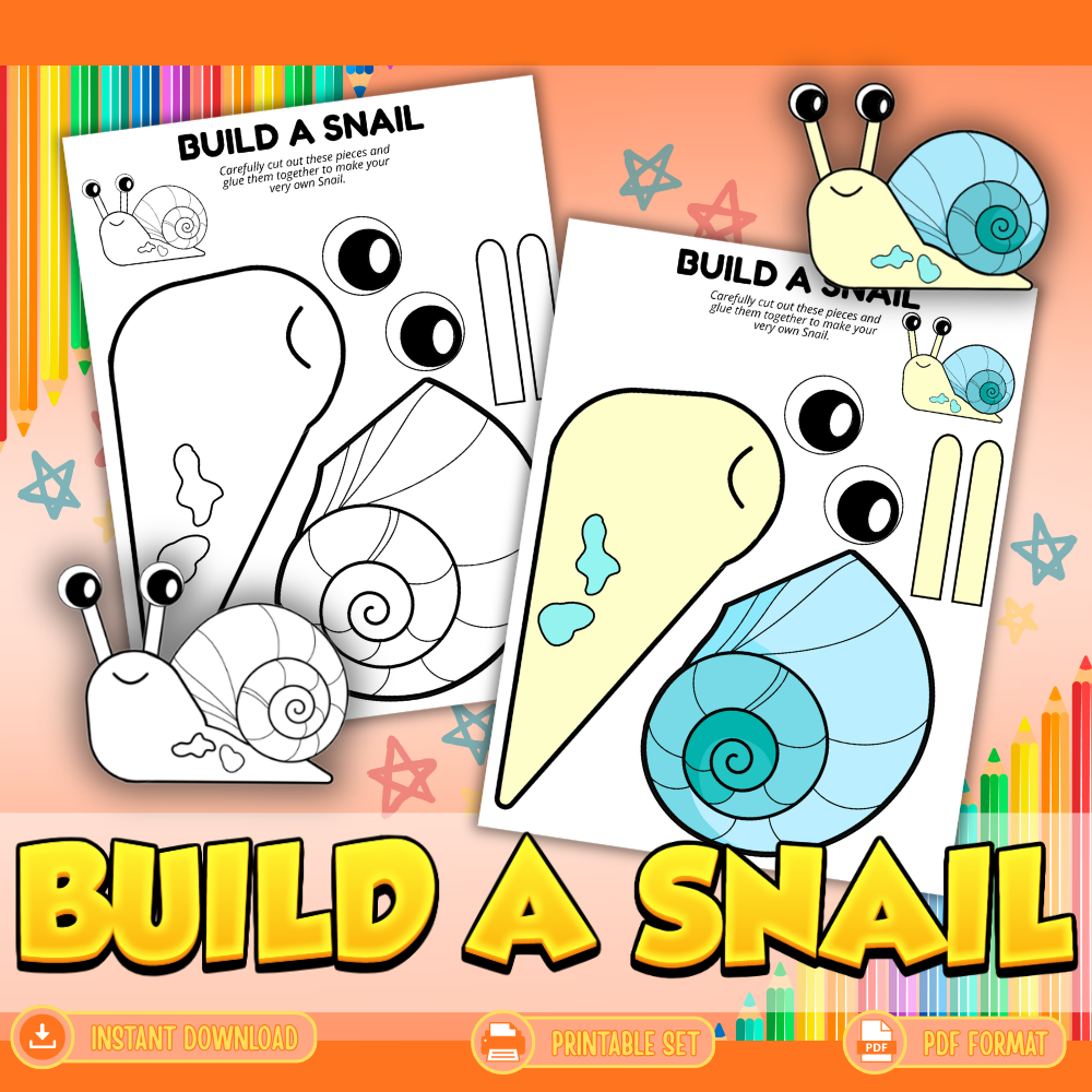 🐌 Build‑A‑Snail – Cut & Paste Craft Activity