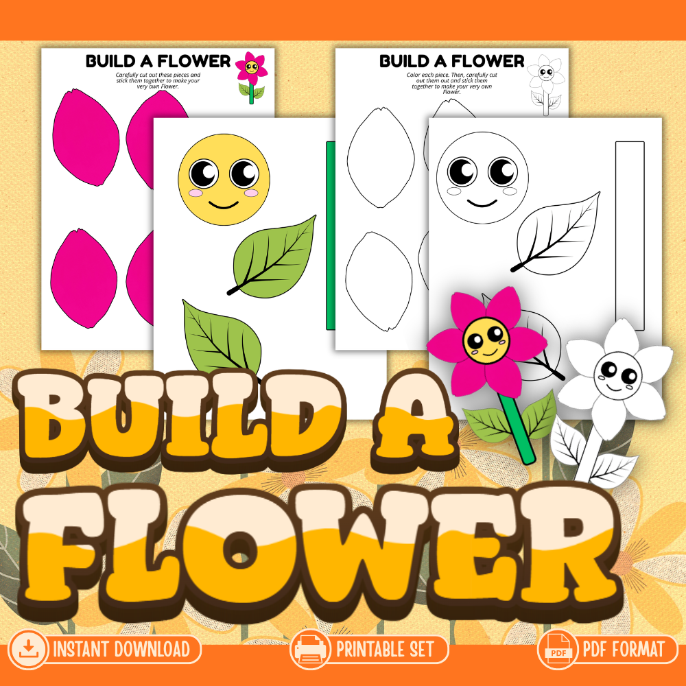 🌼 Build‑A‑Flower Craft Printable