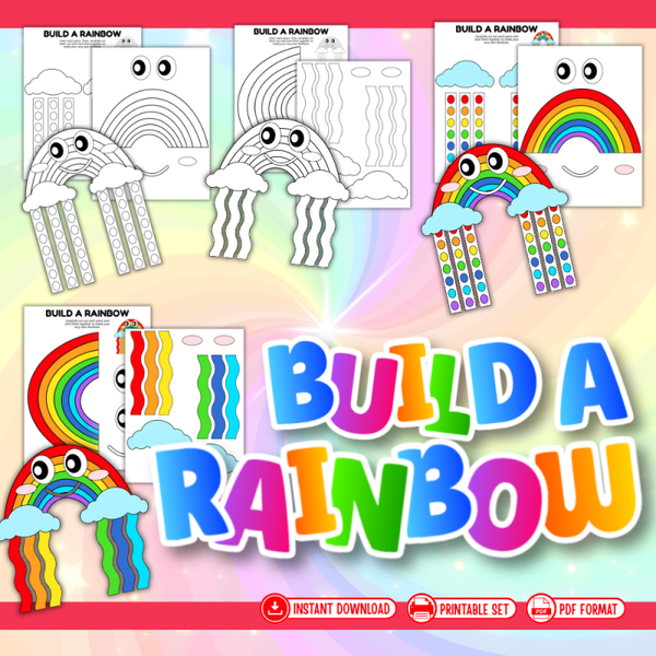 🌈 Build‑A‑Rainbow – Cut, Colour & Create Craft Activity