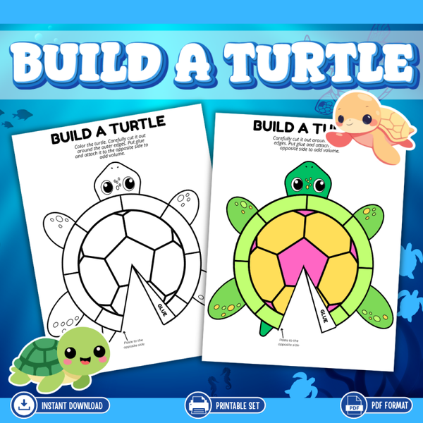 🐢 Build‑A‑Turtle – Cut, Colour & Create Craft Activity
