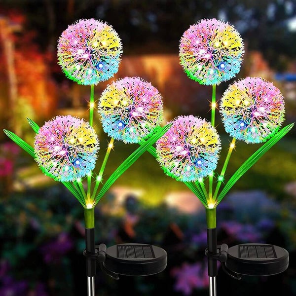 Solar Garden Licht, Solar Dandelion . Weiss  , 3 Kopf, licht Mehrer farbe