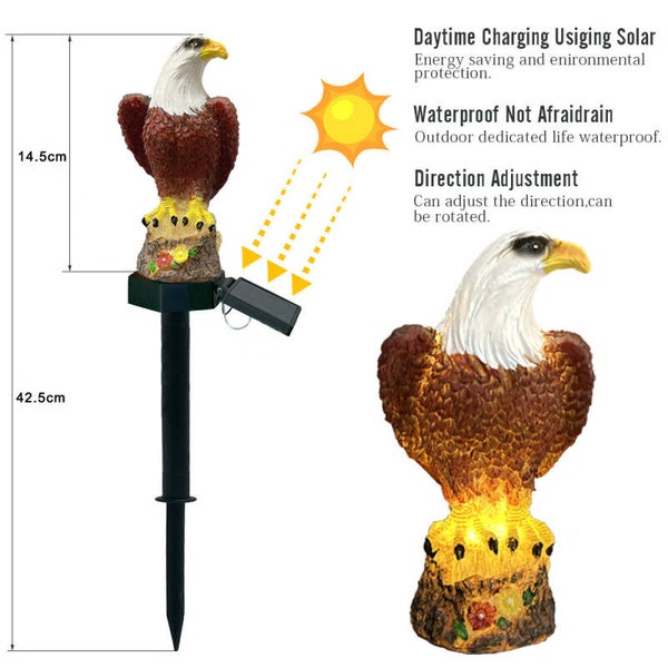 Solar Adler Garden Statue Decoration Outdoor.