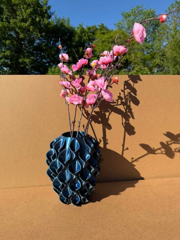 3d geprinte vaas modern golvend design