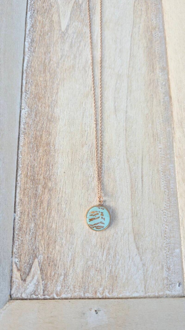 Mint-Roségold Halskette - Zebra