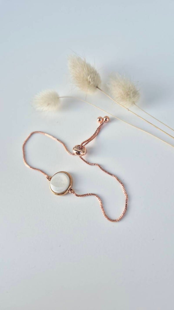 Roségold-Perlmutt Armkette