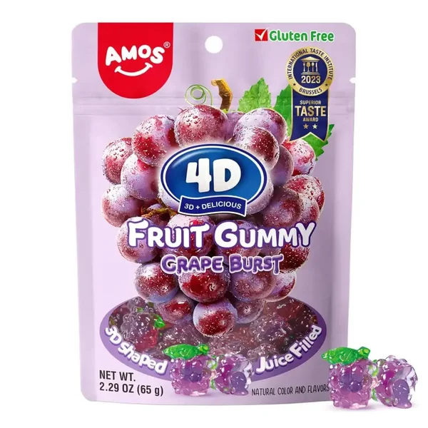 Amos 4D Fruit Gummy Grape Burst 65g