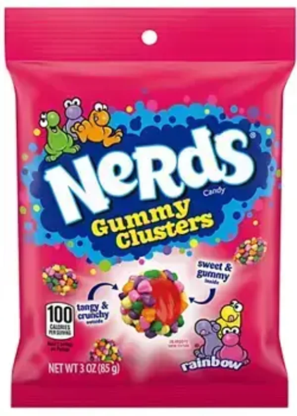 Nerds Gummy Clusters Rainbow Peg Bag 85g