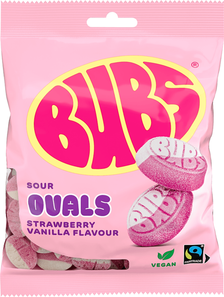 Bubs Sour Ovals Strawberry Vanilla 90g