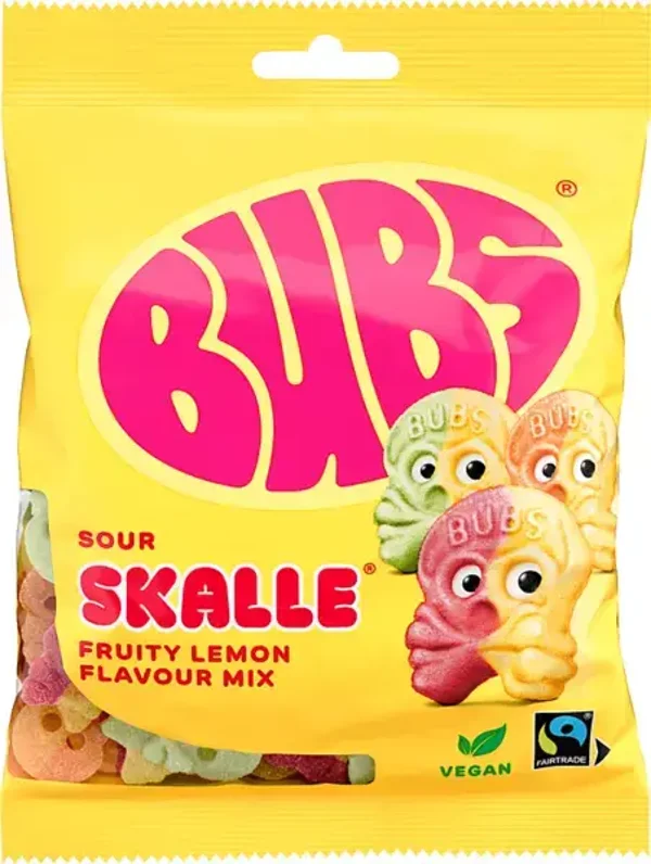 Bubs Sour Skalle Fruity Lemon Mix 90g
