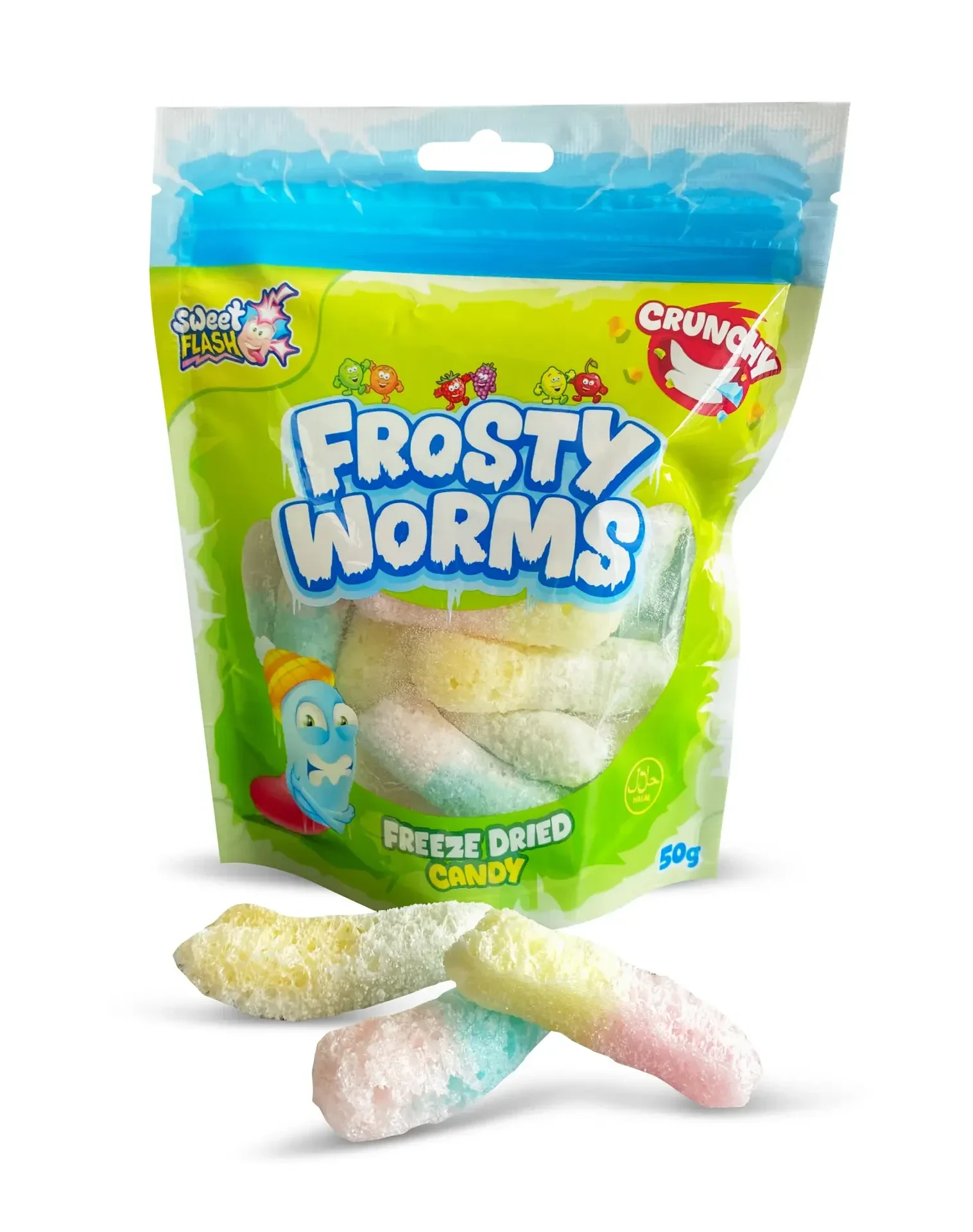 Sweet Flash Frosty Worms 50g