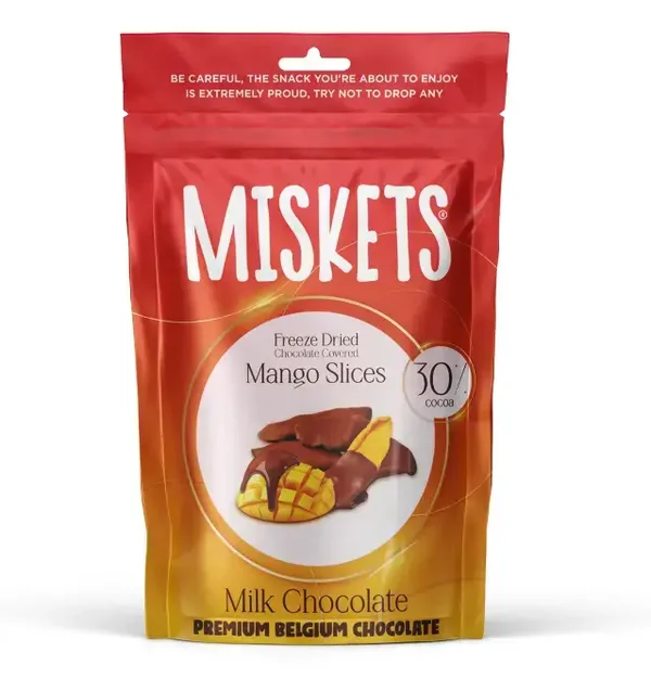 Miskets Milk Chocolate Covered Freeze Dried Mango Slices 80g