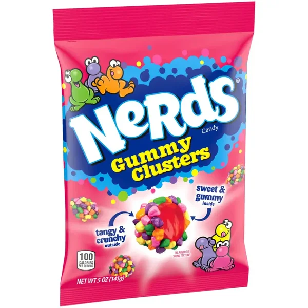Nerds Gummy Clusters Rainbow Peg Bag 141g